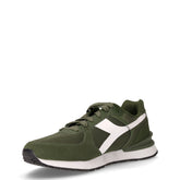 Fenice sneaker in ecopelle e tessuto verde bronzo | Boscaini Scarpe