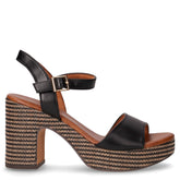 Sandalo in ecopelle con tacco nero | Boscaini Scarpe