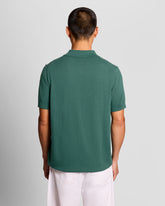 Cotton Short Sleeve Knitted Polo verde palude | Boscaini Scarpe
