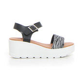 Sandalo con zeppa nero | Boscaini Scarpe