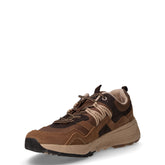 Wilfred sneaker in pelle e tessuto marrone cognac | Boscaini Scarpe