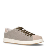 Sneaker in tessuto e pelle peltro | Boscaini Scarpe