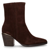 Camperos in pelle scamosciata con tacco mocca | Boscaini Scarpe