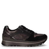 Sneaker in pelle con zeppa acciaio nero | Boscaini Scarpe