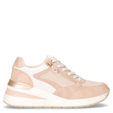 Sneaker in ecopelle con zeppa nude | Boscaini Scarpe