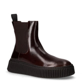 Stivaletto in pelle con platform cioccolato | Boscaini Scarpe