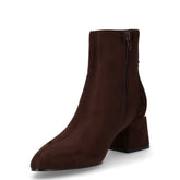 Tronchetto in tessuto con zip marrone scuro | Boscaini Scarpe