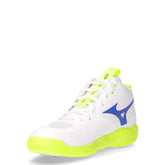 Wave Momentum Pro Mid scarpa da pallavolo in tessuto ed ecopelle bianco giallo fluo | Boscaini Scarpe