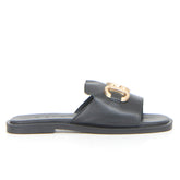 Ciabatta con staffa black | Boscaini Scarpe