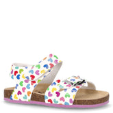 Sandalo in ecopelle bambina bianco multicolor | Boscaini Scarpe