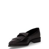 Mocassino in pelle con frangia nero | Boscaini Scarpe