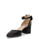 Sandalo con tacco in pelle nero | Boscaini Scarpe