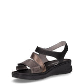 Sandalo con zeppa nero fucile | Boscaini Scarpe
