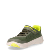 Foot-Run sneaker in tessuto ed ecopelle bambino verde militare lime | Boscaini Scarpe