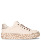 Sneaker in ecopelle con platform bianco leopardato | Boscaini Scarpe