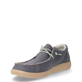 Stringata sportiva in tessuto azzurro scuro | Boscaini Scarpe