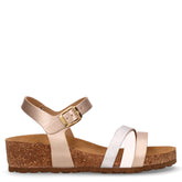 Sandalo con zeppa platino | Boscaini Scarpe