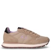 Ally Solid sneaker in tessuto e pelle beige scuro | Boscaini Scarpe