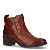 Tronchetto in pelle con zip cognac | Boscaini Scarpe