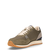 Sneaker in ecopelle e tessuto verde blu | Boscaini Scarpe