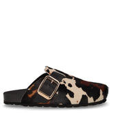 Sara ciabatta in cavallino marrone nero | Boscaini Scarpe