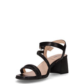 Sandalo in pelle con tacco nero | Boscaini Scarpe