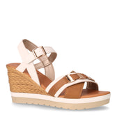 Sandalo in ecopelle con zeppa bianco | Boscaini Scarpe