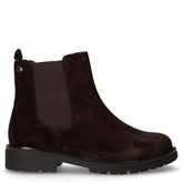 Stivaletto in pelle scamosciata con zip mocca | Boscaini Scarpe