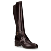 Stivale in pelle con gambale elasticizzato caffè | Boscaini Scarpe