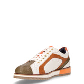 Stringata sportiva in pelle verde bianco | Boscaini Scarpe