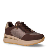 Sneaker in ecopelle con zeppa bronzo marrone | Boscaini Scarpe