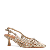 Slingback con tacco in ecopelle a punta oro - Nuovi arrivi Donna | Boscaini Scarpe