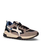 Breeze 3 sneaker in pelle e tessuto taupe nero | Boscaini Scarpe