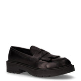 Mocassino in pelle con frangoa nero | Boscaini Scarpe