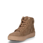 Sneaker alta con zip laterale in pelle scamosciata pepe | Boscaini Scarpe