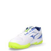 Break Shot 5 scarpa da tennis in ecopelle e tessuto bianco blu giallo | Boscaini Scarpe