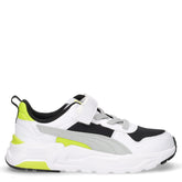 Trinity 2 sneaker in tessuto ed ecopelle bambino bianco nero giallo | Boscaini Scarpe