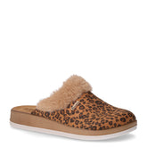 Ciabatta in tessuto con ecopelliccia naturale leopardato | Boscaini Scarpe