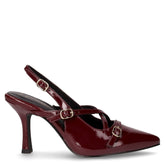 Slingback in ecopelle vernice con cinturini chianti | Boscaini Scarpe