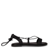 Sandalo in pelle con laccetti nero | Boscaini Scarpe