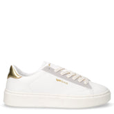 Leonard LTX sneaker in ecopelle bianco oro | Boscaini Scarpe