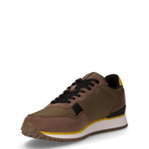 Cosmos sneaker in ecopelle e tessuto verde e marrone | Boscaini Scarpe