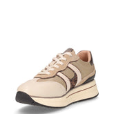 Sneaker con platform in ecopelle panna nero | Boscaini Scarpe