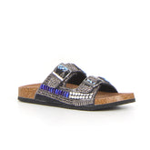 Ciabatta doppia fascia nero azzurro - Mid Season Ciabatte Donna | Boscaini Scarpe