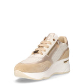 Sneaker con zeppa in pelle bianco beige | Boscaini Scarpe