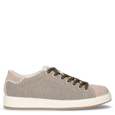 Sneaker in tessuto e pelle peltro | Boscaini Scarpe
