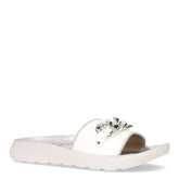 Ciabatta in ecopelle con catena argento bianco | Boscaini Scarpe