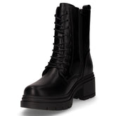 Stivaletto stringato in ecopelle con tacco nero | Boscaini Scarpe