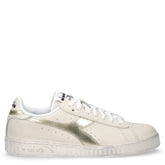 Game Low Waxed Metal sneaker in pelle bianco oro | Boscaini Scarpe