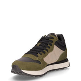 Tom 2.0 Solid Mid sneaker in pelle e tessuto militare scuro | Boscaini Scarpe